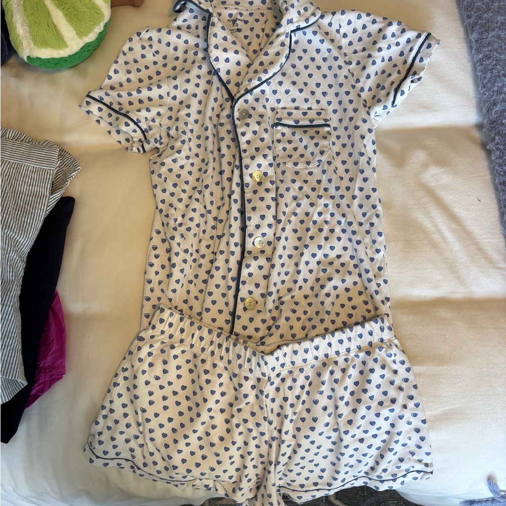Pajamas with Blue Hearts
